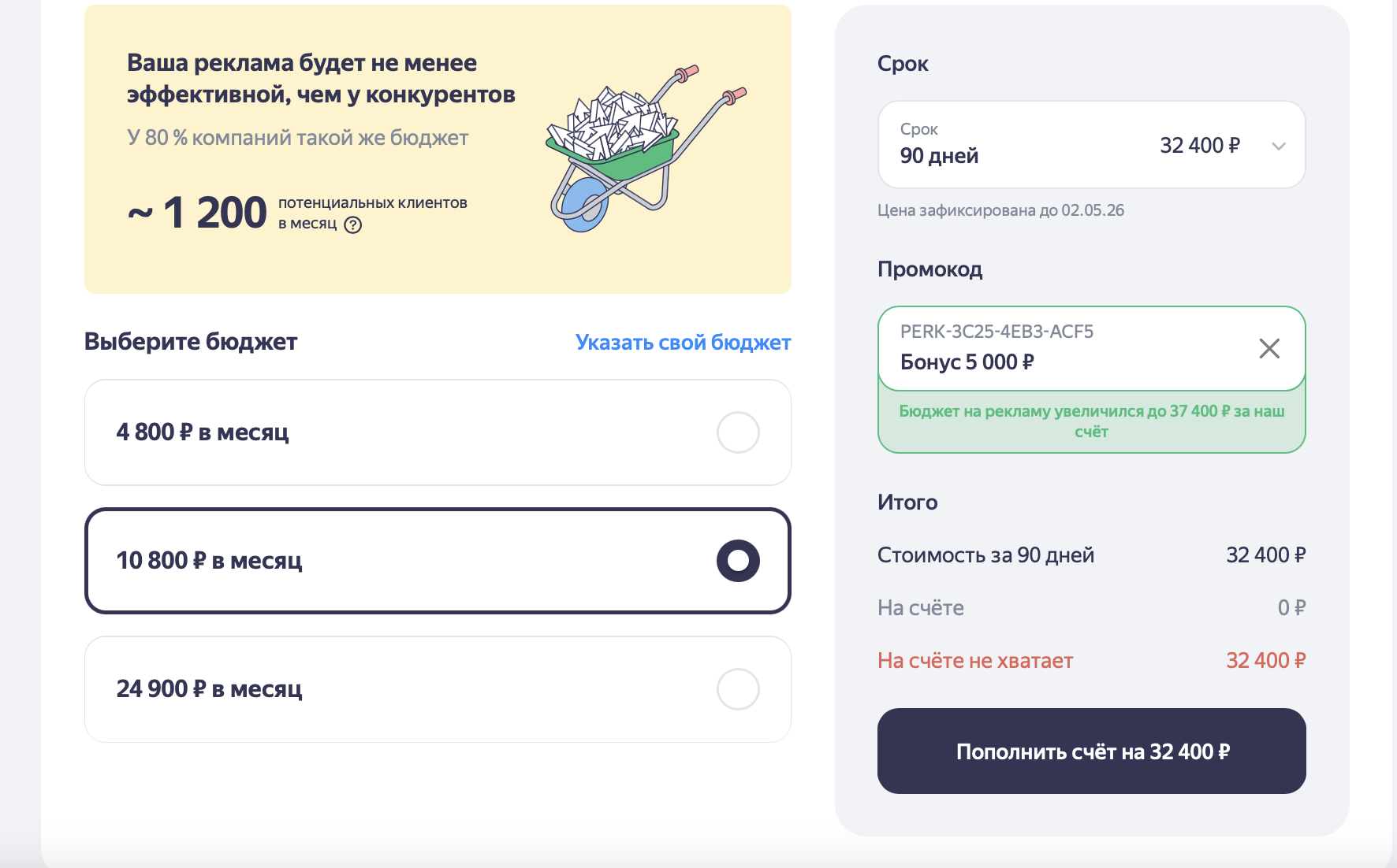 Приоритетное размещение в Яндекс Картах